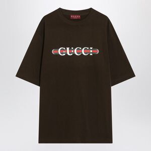 Gucci T-Shirt Brown With Logo Print Men